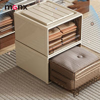 Boîte de rangement multi-usages en PP de qualité alimentaire, empilable, style tiroir coulissant, anti-poussière, anti-humidité, organisateur de garde-robe