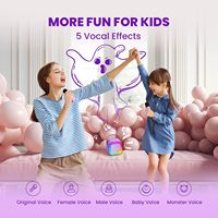 Портативный MP3-плеер IROO K-51 Mini унисекс для детей, подарок на день рождения, с 2 беспроводными микрофонами, для детей от 4 до 12+ лет, для вечеринок
