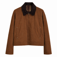 Veste de travail décontractée haut de gamme pour homme, style Detroit, en toile de coton épaisse avec fermeture éclair robuste et finition délavée vintage