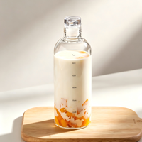 Gobelet à marqueur de temps en verre borosilicate de haute qualité, version chaude, 350 ml, 500 ml, 750 ml, pour eau et boissons