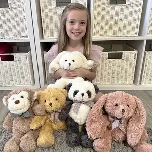 MorisMos Lot de 5 petits animaux en peluche pour enfants, peluche de 12 pouces en vrac pour filles-Peluches ours en peluche lapin de Pâques