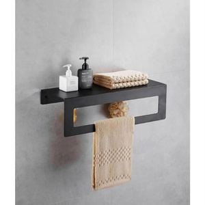 <span class=keywords><strong>Étagère</strong></span> <span class=keywords><strong>murale</strong></span> de salle de bain en métal noir, 2022 pièces, artisanat métallique, support mural moderne industriel - Product Image 1