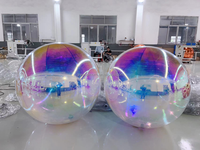 Boule de Noël réfléchissante en PVC irisé, sphère géante à bulles, ballon miroir gonflable brillant pour la publicité de fête, logo personnalisé