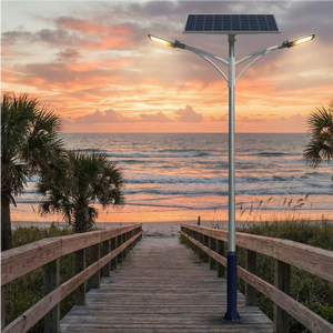 화뎅 분리형 이중 암 태양광 가로등 IP65 고속도로 야외 방수 LED 가로등 (태양광 패널 포함) - Product Image 2