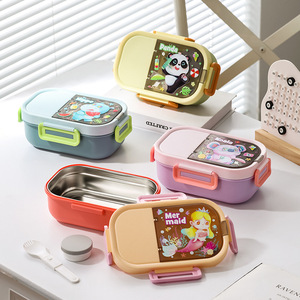 Contenitore per Pranzo in Acciaio Inox 304 con Scomparti - Portapranzo Portatile per <span class=keywords><strong>Bambini</strong></span>, Leggero, per Insalata, Frutta e Pasti - Product Image 5