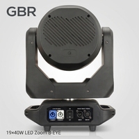Projecteur LED Zoom B-EYE 19x40W RGBW 4-en-1 à tête mobile 4 ° - 60 °   Projecteur de scène à faisceau LED avec contrôle individuel et effet kaléidoscope