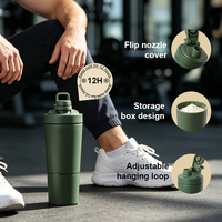 Nouvelle Arrivée Gobelet Shaker à Protéines en Acier Inoxydable 750ml 700ml Double Paroi Isotherme Sous Vide Personnalisable avec Logo pour Fitness et Musculation avec Compartiment de Rangement