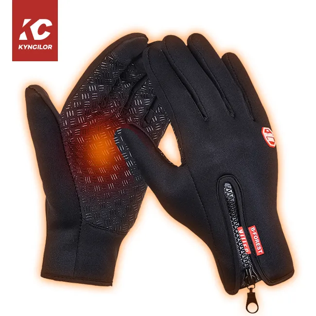 Guantes de Ciclismo de invierno personalizados con dedos de silicona con pantalla táctil Características cálidas impermeables para deportes al aire libre Correr Montar