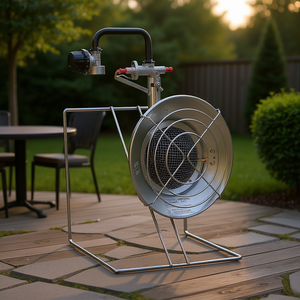 Calentador de Patio Infrarrojo D0100X3BJ7X, 18000 BTU, con Tanque de Propano, Encendido Manual, Redondo, de Aluminio - Product Image 2