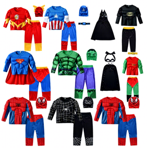 3pcs Set Superhero Hulk Captain Cosplay Costume Boy America <strong>Kids</strong> <strong>Clothes</strong> <strong>Spiderman</strong> Muscle Suit Halloween Carnival Birthday Party - Product Image 1
