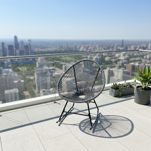 Silla de cuerda de caña de ratán para exteriores, muebles de exterior en forma de huevo, silla de aluminio de ratán - Product Image 2