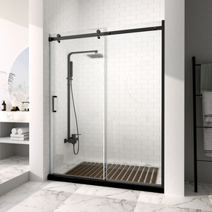 Noir sans cadre verre acier Double face salle de <span class=keywords><strong>douche</strong></span> porte en verre poignée panneau salle de bain <span class=keywords><strong>douche</strong></span> porte en verre - Product Image 3