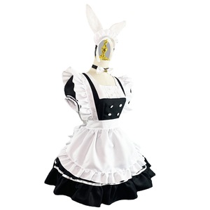 Maid Outfit Cosplay Costume Black And White Dress With Bunny Ears For Anime Performance Spring 2025 - Product Image 3