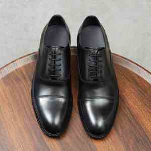 Chaussures en cuir haut de gamme faites à la main en cuir de vachette pleine fleur pour homme, polyvalentes, style britannique, décontractées et formelles pour mariage et affaires - Product Image 5