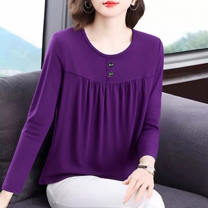 Plus Size Women Long Sleeve T-Shirt Round Neck Dark Green Spring Autumn Base Layer Casual Wear M 5XL - Product Image 2