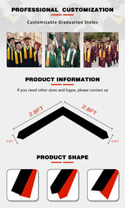 Estola de Graduación Personalizada con Impresión Digital en Satén, Bandera Universitaria Estilo Bandera, Impermeable, Antiarrugas, Acrílica - Product Image 4