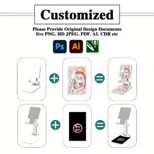 Support de bureau pliable personnalisé avec logo d'entreprise, support de téléphone portable/tablette réglable sur mesure, cadeau promotionnel - Product Image 2