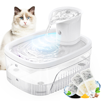 Fontaine à eau automatique pour chat de grande capacité 2,5 L, sans fil, capteur infrarouge intelligent, distributeur d'eau sans fil pour animaux de compagnie, chien