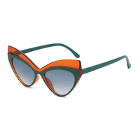 Twooo T1153 Mode Coloré D'été Sans Monture Cat Eye Femmes Lunettes De Soleil 2024