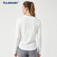 T-shirts à manches longues unisexe Kuenzi Luxury RTS en gros, 20% laine mérinos, 77% lyocell, 3% élasthanne, 220 GSM, respirants et doux pour femmes