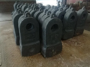 디젤 해머 밀 크러셔 기계 턱 플레이트 유형 스크린이있는 광광 채광을위한 고 망간강 단조 100kg 중국 - Product Image 2