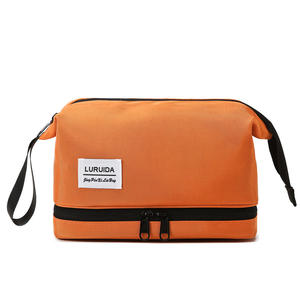 Unisex Premium Oxford Foldable <b>Travel</b> Cosmetic <b>Bag</b> Custom Men's Women's Zipper Waterproof Dry/Wet Separation <b>Makeup</b> for - Product Image 2