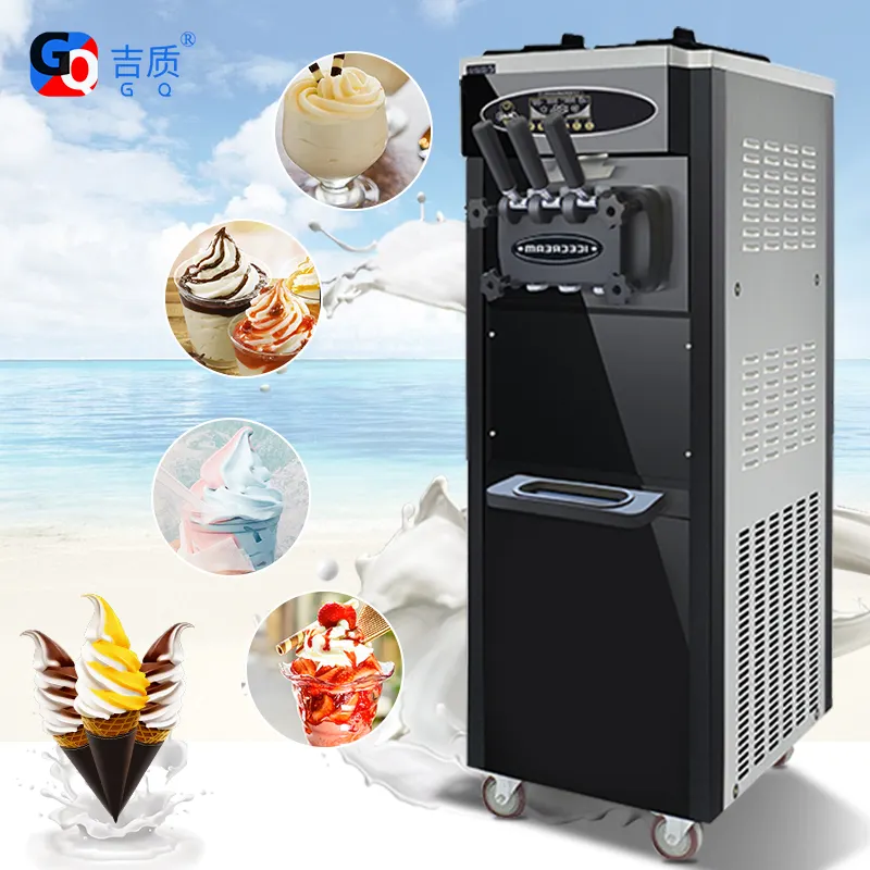 เครื่องทำไอศกรีมระบบไฟฟ้า KLS-F626ระบบอัตโนมัติ3รสชาติให้ความเย็นด้วยอากาศ