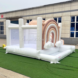 Cầu Vồng Inflatable Bouncer Trung Tính Nhà Bị Trả Lại Với Trượt Kép Và Bóng Pit Hồ Bơi Sang Trọng Trắng Nhảy Lâu Đài Cho Trẻ Em - Product Image 4