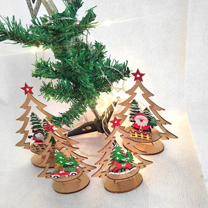 Adornos Navideños de Madera Personalizados para Mesa, Centro de Mesa con Muñeco de Nieve, Reno y Santa Claus, Adornos Navideños de Madera sin Acabado - Product Image 2