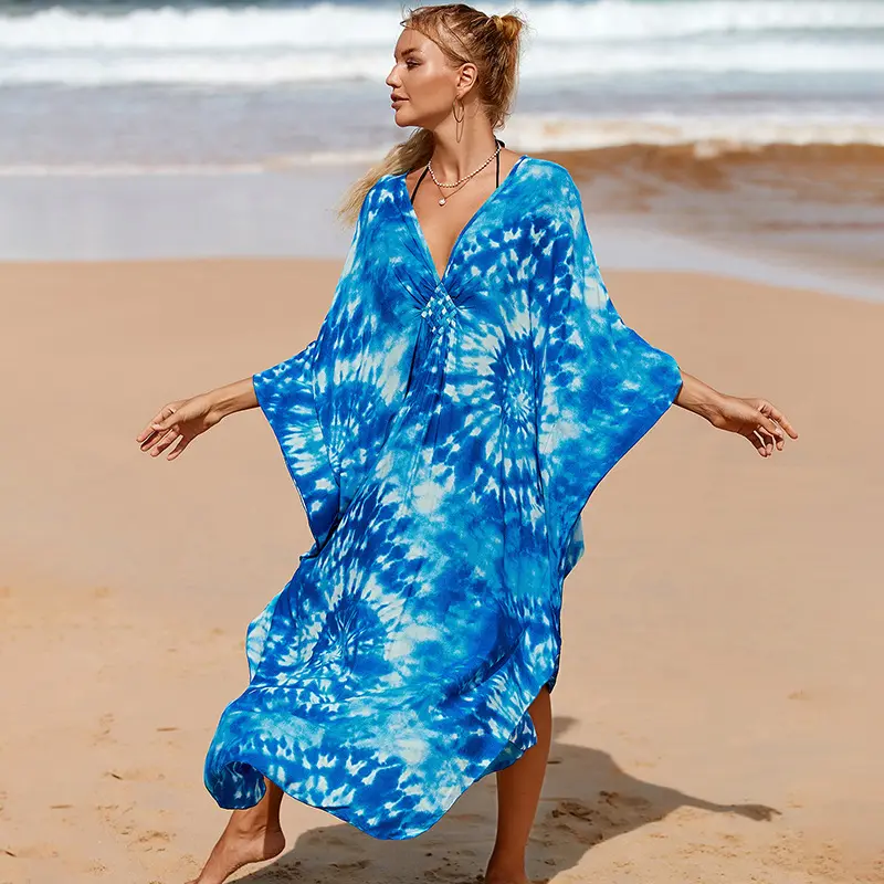 2024 diseño personalizado Popular leopardo Floral impreso mujeres traje de baño playa vestido pareos