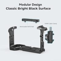 Cage SmallRig pour Sony FX30 avec pince pour câble HDMI, surface noire classique brillante, rail NATO, conception modulaire, compatible caméra