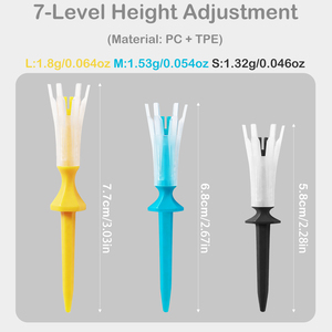 Tee da <span class=keywords><strong>Golf</strong></span> Regolabili in Altezza Conformi alle Regole del <span class=keywords><strong>Golf</strong></span>, Tee in Plastica a Strati, Tee a Gradini, Confezione da 6 Pezzi in Colori Misti - Product Image 3