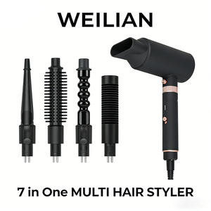 Sèche-cheveux brosse <span class=keywords><strong>7</strong></span> en 1 avec styler à air chaud, sèche-cheveux à double tension, peigne électrique pour un séchage et un coiffage rapides - Product Image 4