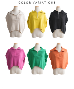 Personnalisé Zip up tricoté sans manches Crop tricots laine <span class=keywords><strong>cachemire</strong></span> femmes fermeture éclair recadrée pull <span class=keywords><strong>gilet</strong></span> pour femmes Polyester Viscose - Product Image 4