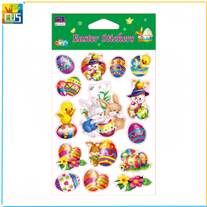 Pegatinas de papel de aluminio láser de dibujos animados <span class=keywords><strong>para</strong></span> niños, decoración de fiesta de Pascua, regalos promocional - Product Image 2
