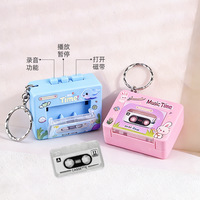 Mini Enregistreur Cassette Rétro Amusant en Forme de Dessin Animé, Porte-clés Créatif, Pendentif Radio, Jouet pour Enfants, Impression UV sur PVC, Petit Cadeau