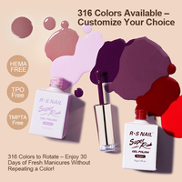 RS Nail Wholesale, ensemble de vernis à ongles en gel UV sans HEMA de 15 ml avec logo personnalisé, fabrication de marque privée, vernis à ongles en gel de couleur super riche
