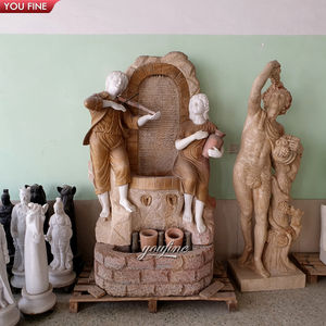 आउटडोर उद्यान संगमरमर करूब मूर्तियों पत्थर की दीवार पानी के फव्वारे - Product Image 5