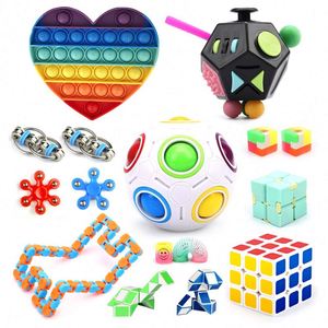 Fast Shipping JYTZ0105 Push Pop Bubble Fidget Sensory Toys Set <b>Plastic</b> PU Silicone Autism Autistic Children - Product Image 4
