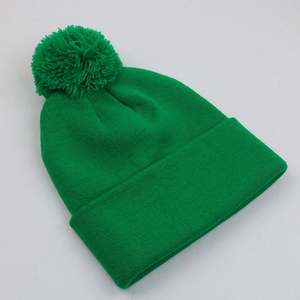 Bonnet tricoté personnalisé avec pompon, motif crâne, chaud pour l'hiver, ski, en acrylique jacquard, broderie 3D, logo personnalisé, vente en gros - Product Image 3