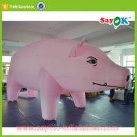 Mascotte gonflable rose pvc pour l'extérieur, personnage de dessin animé cochon gonflable géant