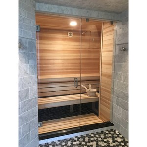 Salle de <span class=keywords><strong>sauna</strong></span> traditionnelle pour la maison, cabine de <span class=keywords><strong>sauna</strong></span> intérieure en bois massif avec porte en verre - Product Image 2