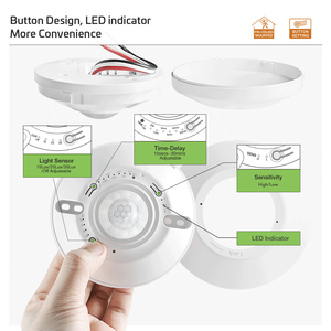 HOT 360 °   Détecteur de présence <span class=keywords><strong>PIR</strong></span> pour plafond avec relais à contact sec, temporisation, capteur de lumière, réglage de la valeur Lux et de la sensibilité - Product Image 6