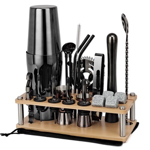 Bouilloires en acier inoxydable à manivelle Équipement de mélange de cocktails professionnel Ensemble de shakers à cocktails pour débutants Ensemble complet - Product Image 2