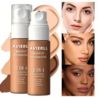 Fond de Teint Liquide Professionnel 2-en-1 Correcteur Imperméable Longue Tenue Fini Mat Lumineux Peaux Foncées Maquillage Quotidien Fêtes Mariages