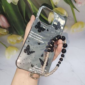 Custodia per Telefono <span class=keywords><strong>con</strong></span> Farfalla 3D Glitterata e Strass per <span class=keywords><strong>iPhone</strong></span> 16 15 14 13 12 <span class=keywords><strong>11</strong></span> Pro Max <span class=keywords><strong>con</strong></span> Braccialetto, <span class=keywords><strong>Cover</strong></span> Protettiva <span class=keywords><strong>Nera</strong></span> - Product Image 3