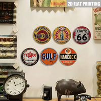 Letrero Metálico Redondo Inspirado en la Marca de Bujías, Diseño Retro de Rendimiento de Motor, Arte de Pared para Taller Mecánico
