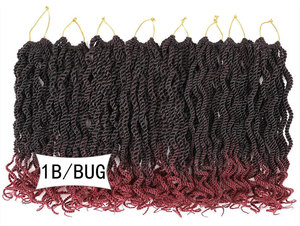 Cabello de Fibra Química Africana para Crochet, 12 Pulgadas, <span class=keywords><strong>Dos</strong></span> <span class=keywords><strong>Colas</strong></span> Trenzadas, Flor Senegalés, Resistente a Altas Temperaturas, Doble Trama - Product Image 6