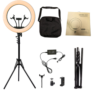 Kit d'éclairage pour selfie, lampe annulaire à intensité réglable, maquillage, vidéo, 18 pouces, à clipser pour <span class=keywords><strong>YouTube</strong></span>, TikTok - Product Image 5