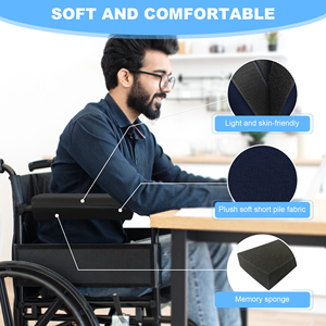 Pair of Woven Memory <b>Foam</b> Wheelchair Armrest Covers, Ergonomic Body-Fit <b>Pads</b>, Non-Washable - Product Image 3